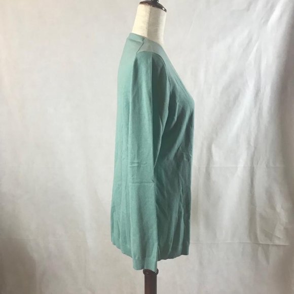 NWT Ann Taylor Seafoam Green V-neck Cardigan Button-up Sweater Size L - Picture 3 of 7